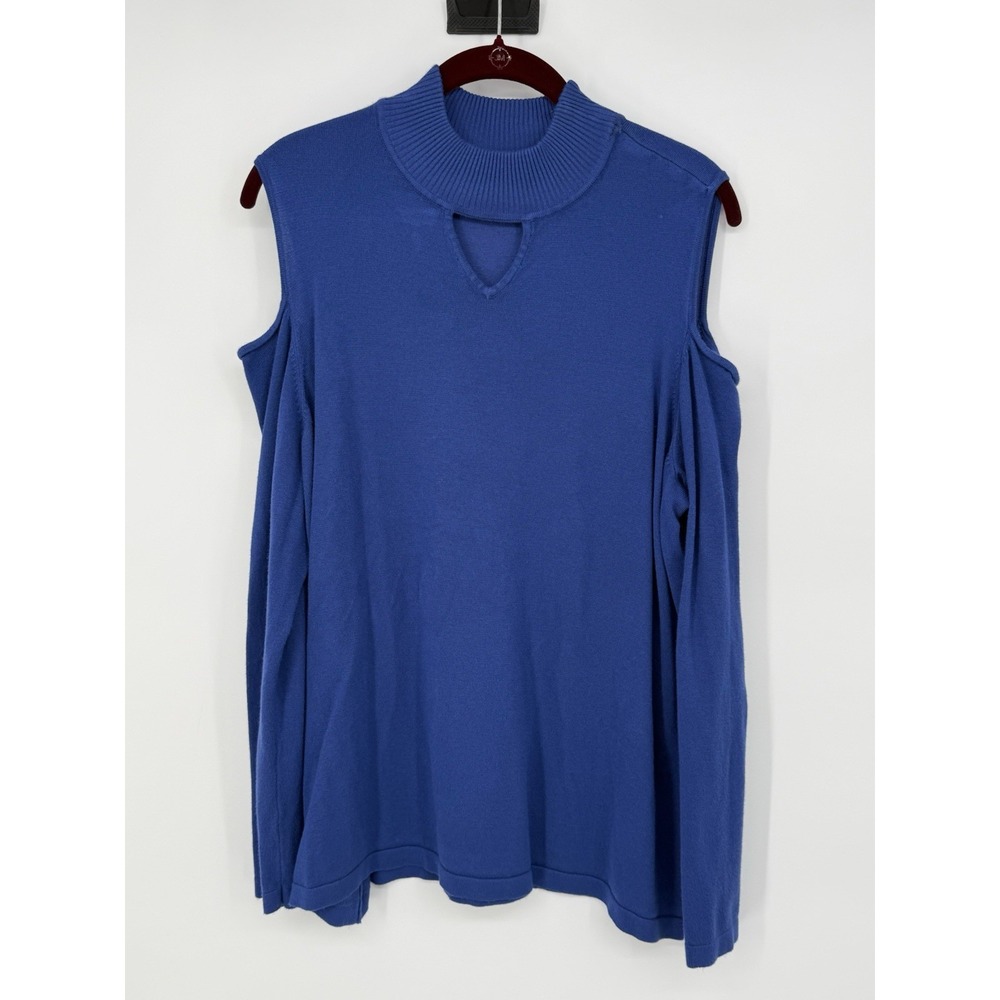 Susan Graver Women's Blue Sweater Tank XL